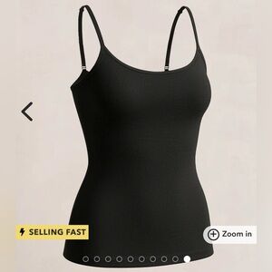 NWT L Shapermint Essentials All Day Every Day Scoop Neck Cami, Black